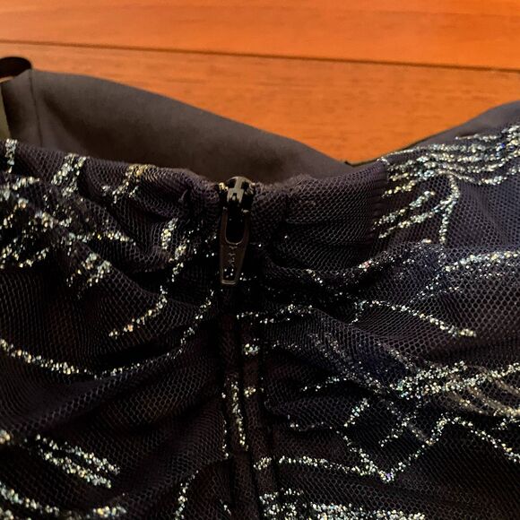 Y2k Strapless Mini Dress Bodycon Sparkly Ruched Sz XS Party Club HOCO Event - Picture 3 of 9